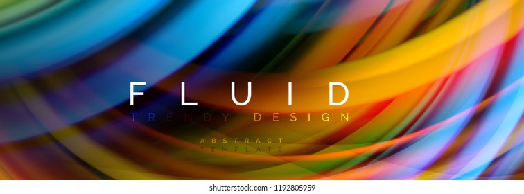 Flowing glowing color motion concept, trendy abstract layout template for business or technology presentation or web brochure cover, wallpaper. Vector illustration