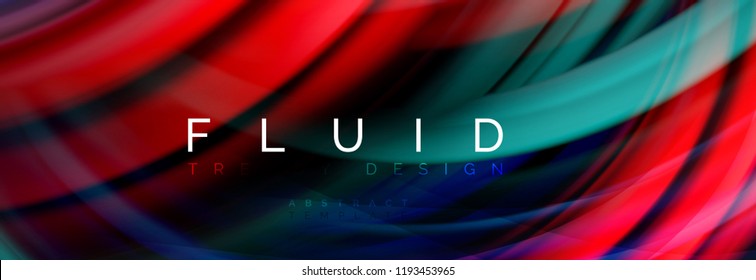 Flowing glowing color motion concept, trendy abstract layout template for business or technology presentation or web brochure cover, wallpaper. Vector illustration