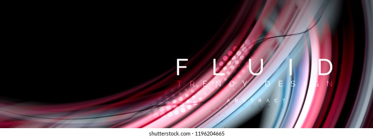 Flowing glowing color motion concept, trendy abstract layout template for business or technology presentation or web brochure cover, wallpaper. Vector illustration