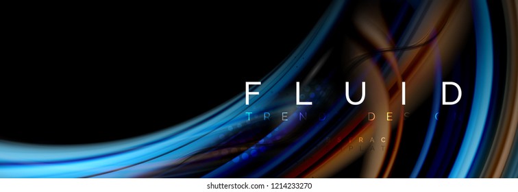 Flowing glowing color motion concept, trendy abstract layout template for business or technology presentation or web brochure cover, wallpaper. Vector illustration