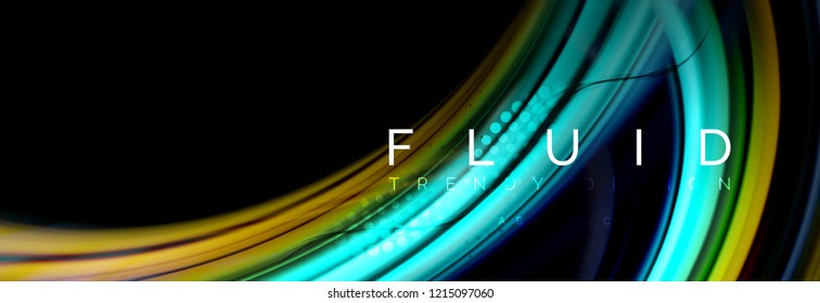 Flowing glowing color motion concept, trendy abstract layout template for business or technology presentation or web brochure cover, wallpaper. Vector illustration