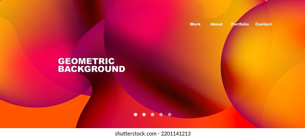 Flowing gradient colors and round elements and circles. Vector illustration for wallpaper, banner, background, leaflet, catalog, cover, flyer