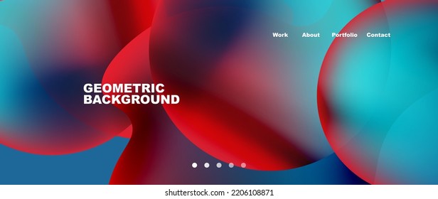 Flowing gradient colors and round elements and circles. Vector illustration for wallpaper, banner, background, leaflet, catalog, cover, flyer