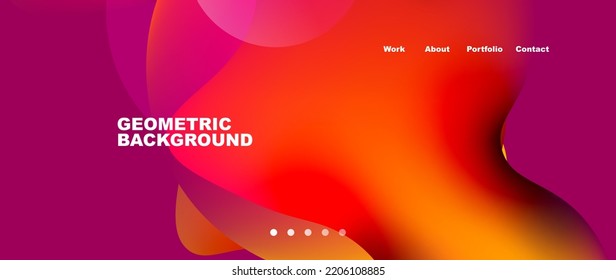 Flowing gradient colors and round elements and circles. Vector illustration for wallpaper, banner, background, leaflet, catalog, cover, flyer
