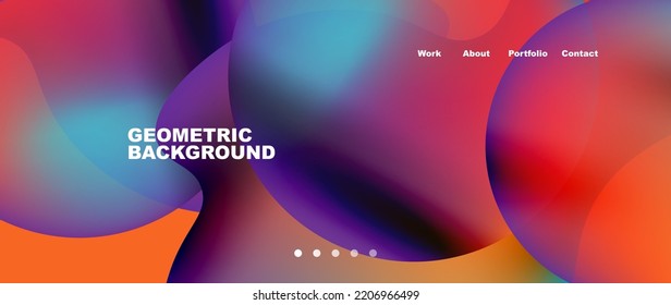 Flowing gradient colors and round elements and circles. Vector illustration for wallpaper, banner, background, leaflet, catalog, cover, flyer