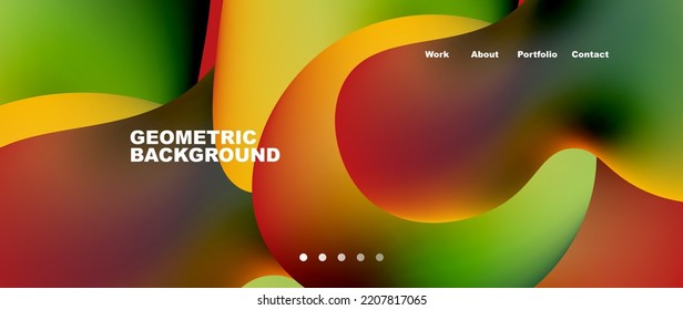 Flowing gradient colors and round elements and circles. Vector illustration for wallpaper, banner, background, leaflet, catalog, cover, flyer