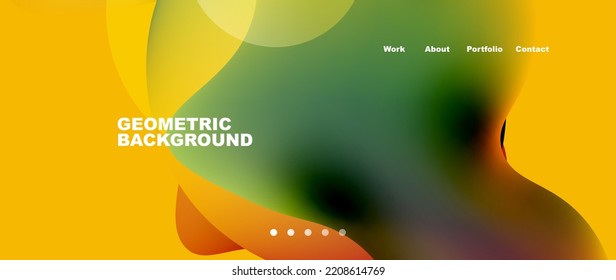 Flowing gradient colors and round elements and circles. Vector illustration for wallpaper, banner, background, leaflet, catalog, cover, flyer