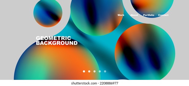 Flowing gradient colors and round elements and circles. Vector illustration for wallpaper, banner, background, leaflet, catalog, cover, flyer