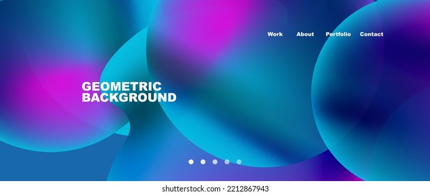 Flowing gradient colors and round elements and circles. Vector illustration for wallpaper, banner, background, leaflet, catalog, cover, flyer