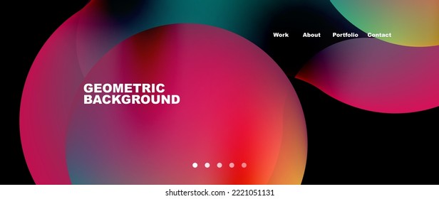 Flowing gradient colors and round elements and circles. Vector illustration for wallpaper, banner, background, leaflet, catalog, cover, flyer