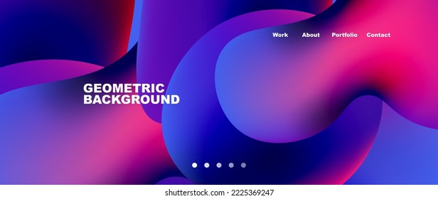 Flowing gradient colors and round elements and circles. Vector illustration for wallpaper, banner, background, leaflet, catalog, cover, flyer