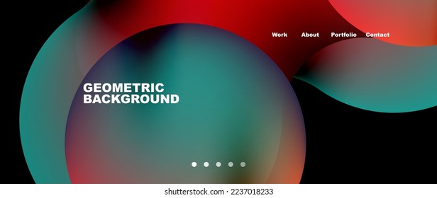 Flowing gradient colors and round elements and circles. Vector illustration for wallpaper, banner, background, leaflet, catalog, cover, flyer