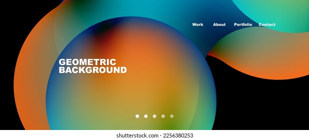 Flowing gradient colors and round elements and circles. Vector illustration for wallpaper, banner, background, leaflet, catalog, cover, flyer