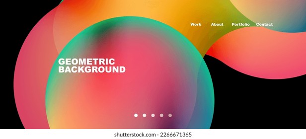 Flowing gradient colors and round elements and circles. Vector illustration for wallpaper, banner, background, leaflet, catalog, cover, flyer