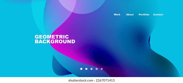 Flowing gradient colors and round elements and circles. Vector illustration for wallpaper, banner, background, leaflet, catalog, cover, flyer