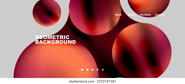 Flowing gradient colors and round elements and circles. Vector illustration for wallpaper, banner, background, leaflet, catalog, cover, flyer