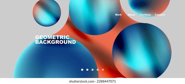 Flowing gradient colors and round elements and circles. Vector illustration for wallpaper, banner, background, leaflet, catalog, cover, flyer