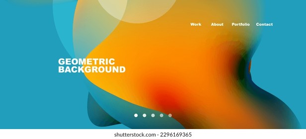 Flowing gradient colors and round elements and circles. Vector illustration for wallpaper, banner, background, leaflet, catalog, cover, flyer