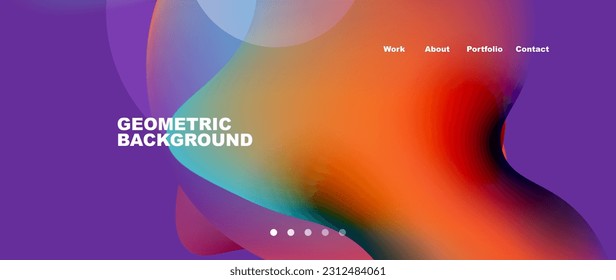 Flowing gradient colors and round elements and circles. Vector illustration for wallpaper, banner, background, leaflet, catalog, cover, flyer