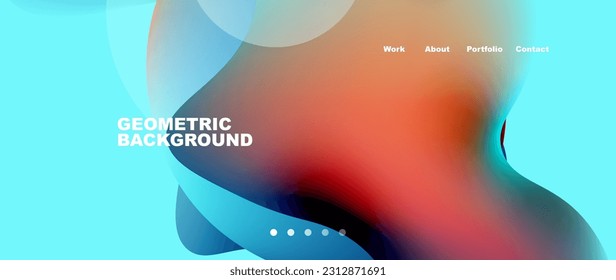 Flowing gradient colors and round elements and circles. Vector illustration for wallpaper, banner, background, leaflet, catalog, cover, flyer