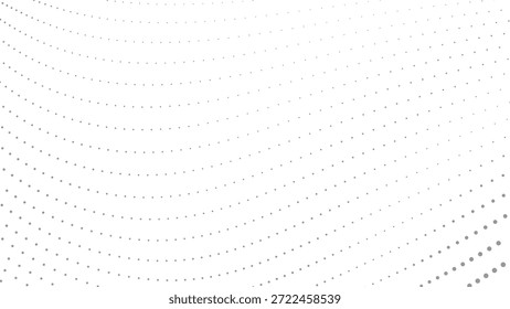 Flowing Gray Halftone Dot Waves Creating Soft Abstract Motion Vector Illustration