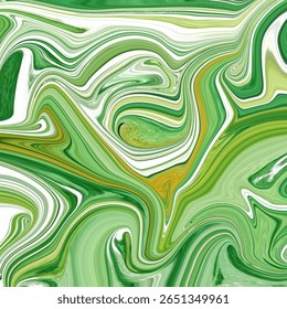 Flowing green abstract pattern with golden accents and layered texture. Evokes nature and freshness, perfect for eco-friendly or artistic design. Green, abstract, nature, flow, eco
