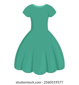 Flowing green dress, perfect for showcasing fashion designs or adding a touch of elegance to any project