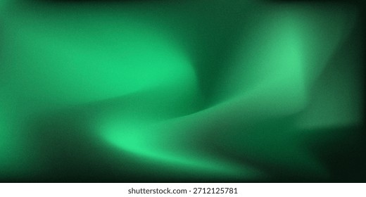 Un fondo de gradiente verde que fluye con una textura de ruido granulado, evocando tranquilidad natural y serenidad. Adecuado para aplicaciones creativas y artísticas en medios digitales o impresos.