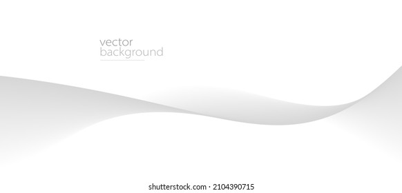 Flowing grey curve shape with soft gradient vector abstract background, relaxing and tranquil art, ease and tranquil image.