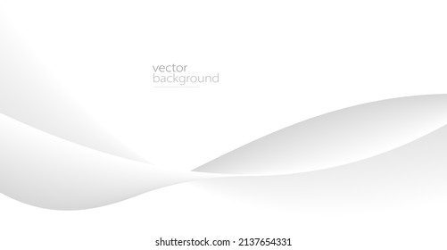 Flowing grey curve shape with soft gradient vector abstract background, relaxing and tranquil art, ease and tranquil image.