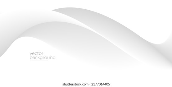 Flowing grey curve shape with soft gradient vector abstract background, relaxing and tranquil art, ease and tranquil image.