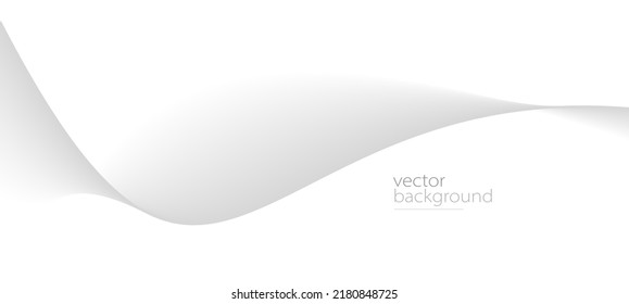 Flowing grey curve shape with soft gradient vector abstract background, relaxing and tranquil art, ease and tranquil image.