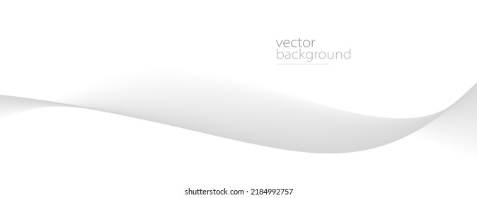 Flowing grey curve shape with soft gradient vector abstract background, relaxing and tranquil art, ease and tranquil image.