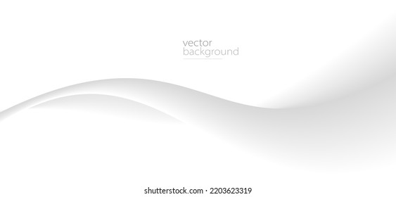Forma de curva gris flotante con fondo abstracto vectorial de gradiente suave, arte relajante y tranquilo, imagen fácil y tranquila.