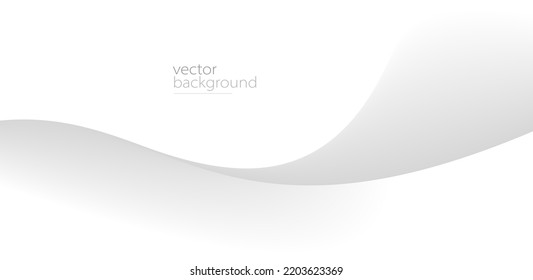 Flowing grey curve shape with soft gradient vector abstract background, relaxing and tranquil art, ease and tranquil image.