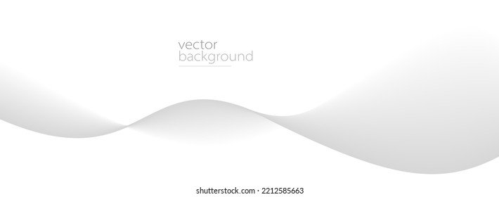 Flowing grey curve shape with soft gradient vector abstract background, relaxing and tranquil art, ease and tranquil image.