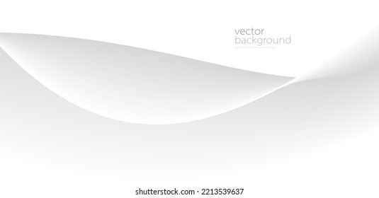 Flowing grey curve shape with soft gradient vector abstract background, relaxing and tranquil art, ease and tranquil image.