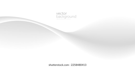 Flowing grey curve shape with soft gradient vector abstract background, relaxing and tranquil art, ease and tranquil image.