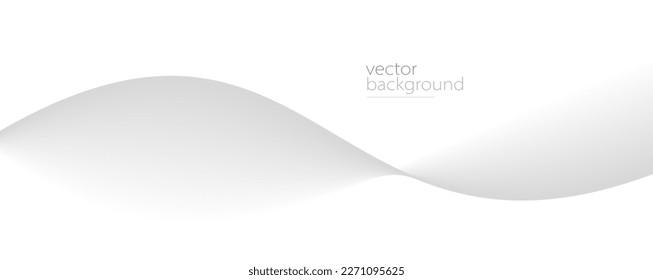 Flowing grey curve shape with soft gradient vector abstract background, relaxing and tranquil art, ease and tranquil image.