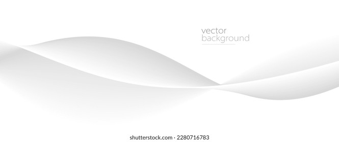Flowing grey curve shape with soft gradient vector abstract background, relaxing and tranquil art, ease and tranquil image.