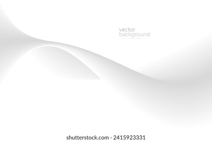 Flowing grey curve shape with soft gradient vector abstract background, relaxing and tranquil art, ease and tranquil image.