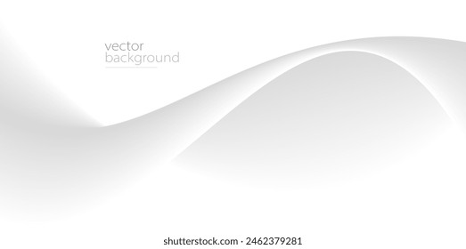 Forma curva gris fluida con fondo abstracto de Vector gradiente suave, arte relajante y tranquilo, Imagen fácil y tranquila.