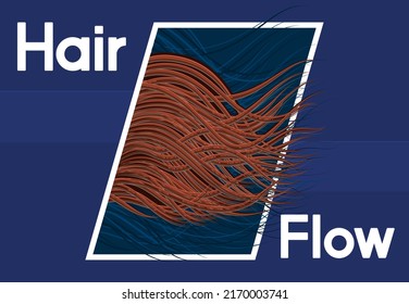 Flowing Hair Poster. Luxury Hair Wave - Stock Vector