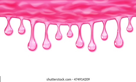 Pink Dripping Liquid Slime On White Stock Vector (Royalty Free) 1782156470