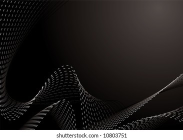 flowing illustrated abstract design in black and white