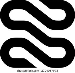 Símbolo inspirado en el infinito que fluye formado por líneas continuas, que representan continuidad, equilibrio y conexión perfecta.