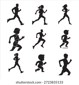 Flowing jogging pose representing speed balance and endurance
