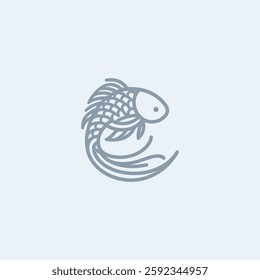 A flowing koi logo symbolizing perseverance, prosperity, and good fortune.