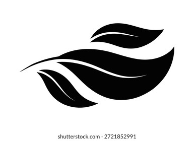 Flowing Leaf Silhouette Icon – Minimalist Nature Design