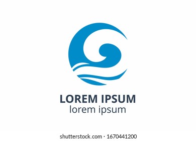 flowing line liquid like wave on circle logo illustration design template icon for any corporate or company use.